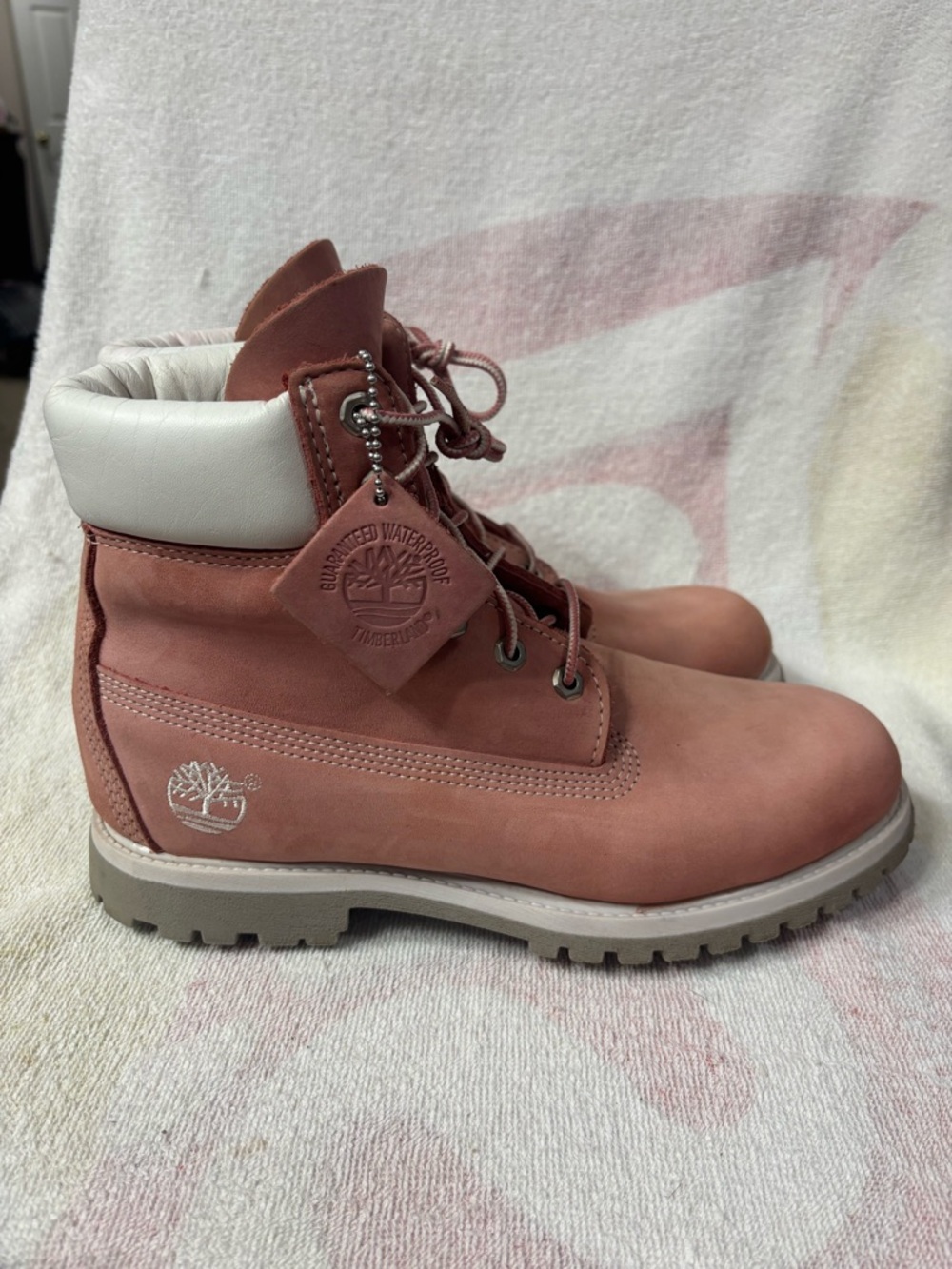 Timberland Premium Rose Pink Nubuck Leather Waterproof Boot Women’s Sz 9.5